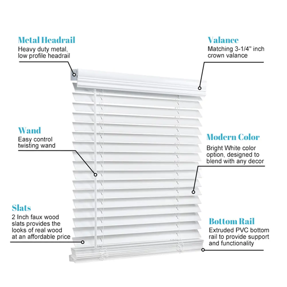 2 Inch Cordless Motorized Faux Wood Venetian Blinds