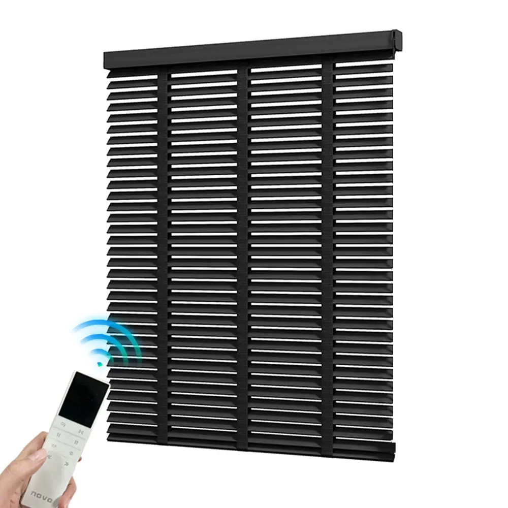 2 Inch Cordless Motorized Faux Wood Venetian Blinds