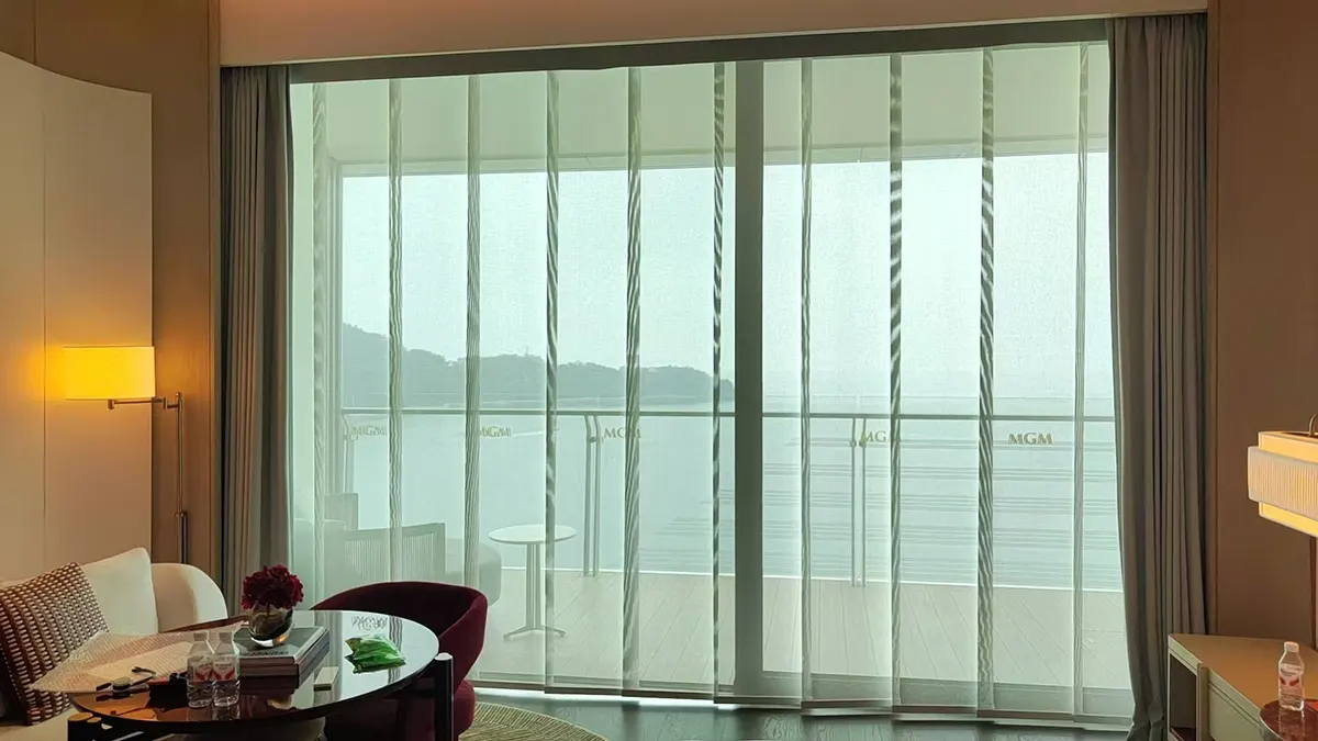 Motorized Panel Track Blinds for Large Sliding Glass Doors