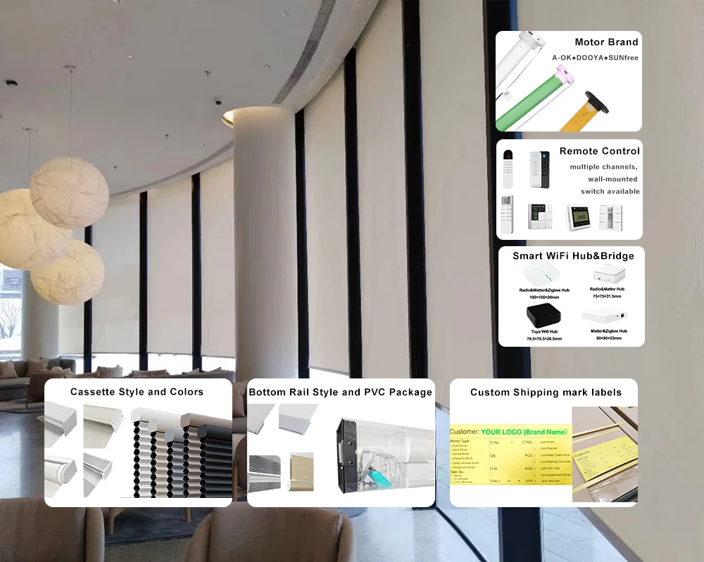 Motorized blinds motor remote cassette packaging