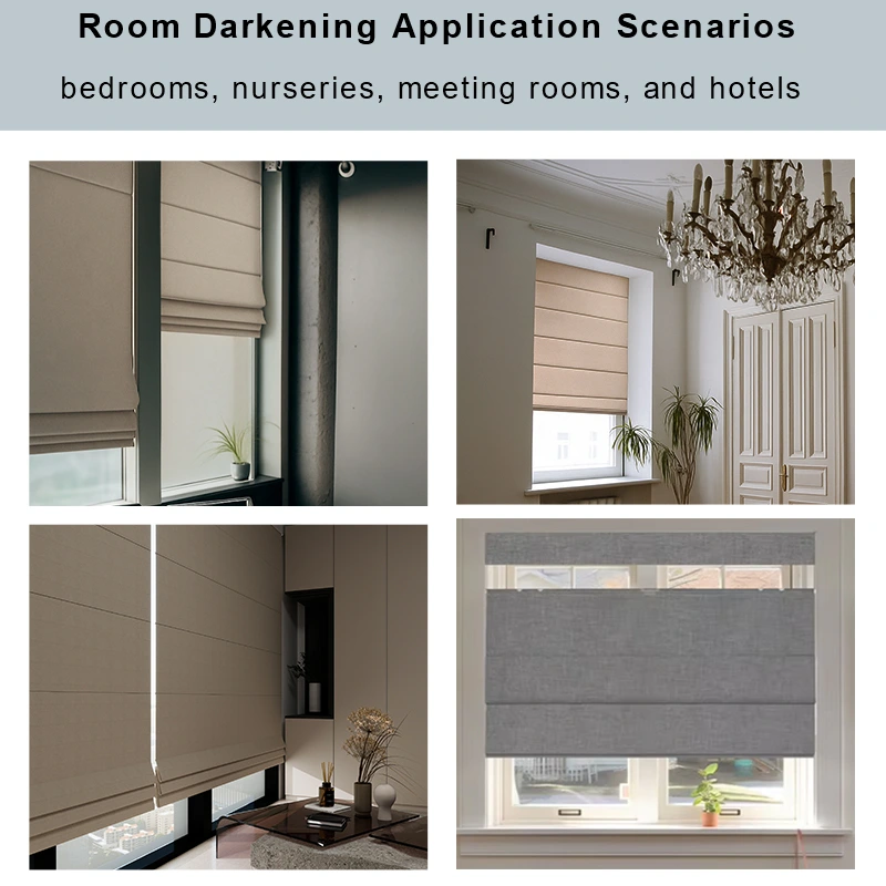 ROLLERGY Custom Luxury Roman Shades with Elegant Sunshade Fabric